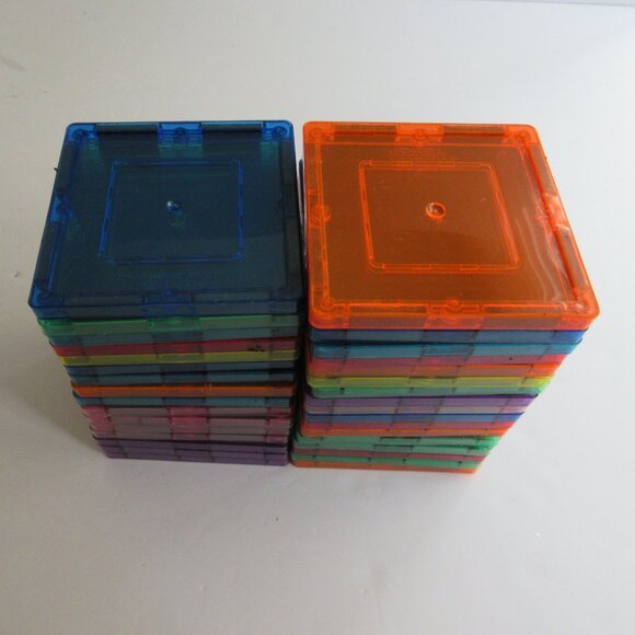 Picasso and Magformer Tiles Lot 104 Pieces, Squares Triangles Various Sizes - Picture 5 of 16